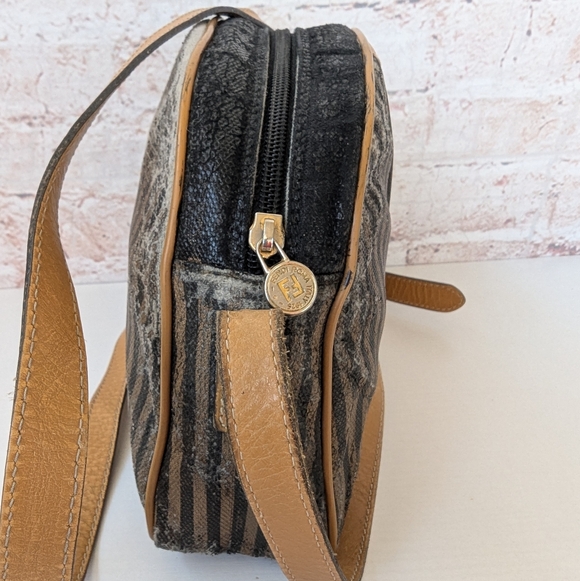 Fendi Black and Tan Striped Crossbody Bag - Picture 7 of 16